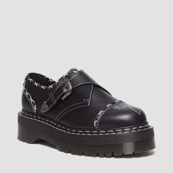 Dr martens MONK GOTHIC AMERICANA LEATHER PLATFORM SHOES - Picture 2 of 8